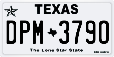 TX license plate DPM3790