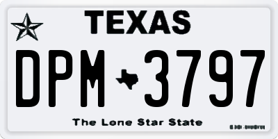 TX license plate DPM3797