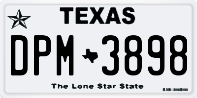 TX license plate DPM3898