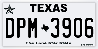 TX license plate DPM3906