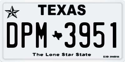 TX license plate DPM3951