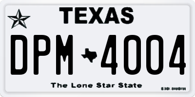 TX license plate DPM4004