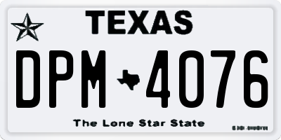 TX license plate DPM4076