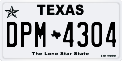 TX license plate DPM4304