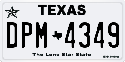 TX license plate DPM4349