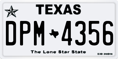 TX license plate DPM4356
