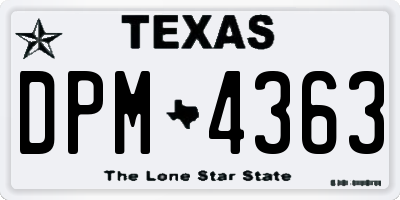 TX license plate DPM4363