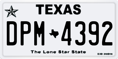 TX license plate DPM4392