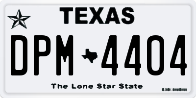 TX license plate DPM4404