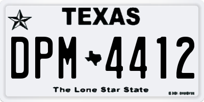TX license plate DPM4412