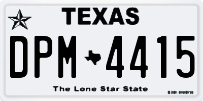 TX license plate DPM4415