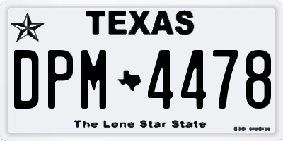 TX license plate DPM4478