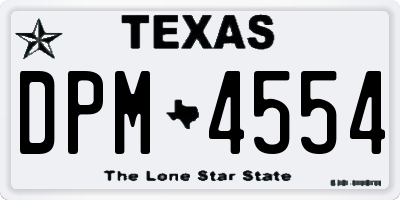 TX license plate DPM4554