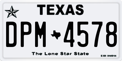 TX license plate DPM4578