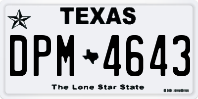 TX license plate DPM4643