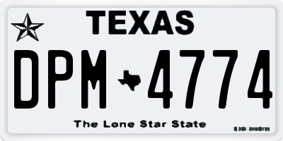 TX license plate DPM4774