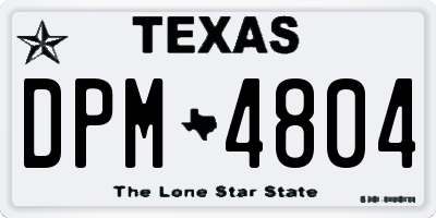 TX license plate DPM4804