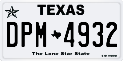 TX license plate DPM4932