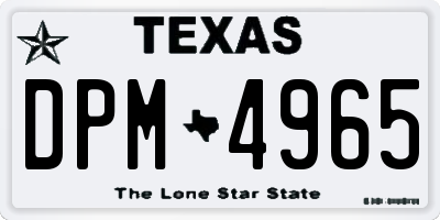 TX license plate DPM4965