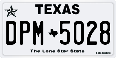 TX license plate DPM5028