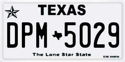 TX license plate DPM5029