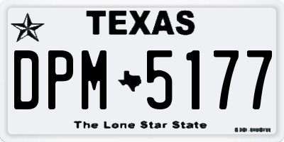 TX license plate DPM5177