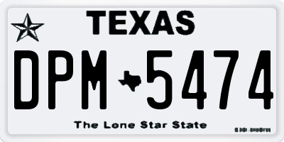 TX license plate DPM5474