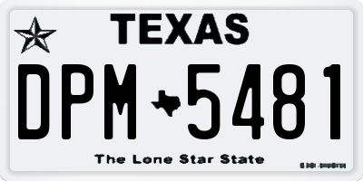 TX license plate DPM5481