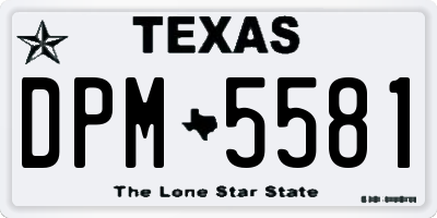 TX license plate DPM5581