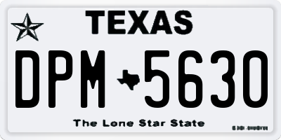 TX license plate DPM5630