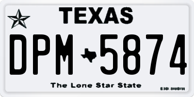 TX license plate DPM5874