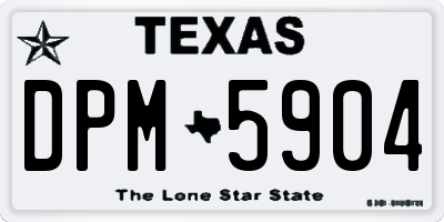 TX license plate DPM5904