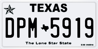 TX license plate DPM5919