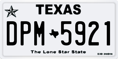 TX license plate DPM5921