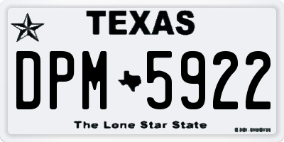 TX license plate DPM5922