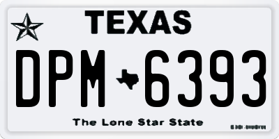 TX license plate DPM6393