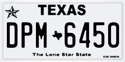 TX license plate DPM6450