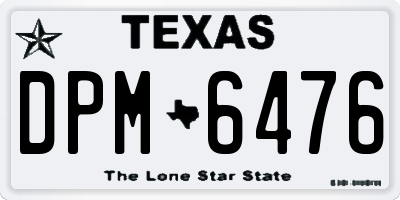 TX license plate DPM6476