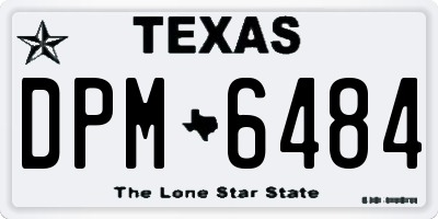 TX license plate DPM6484