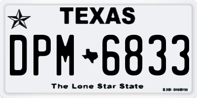 TX license plate DPM6833