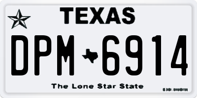 TX license plate DPM6914