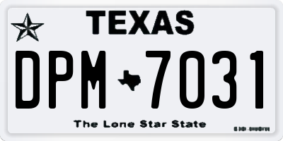 TX license plate DPM7031