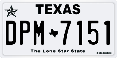 TX license plate DPM7151