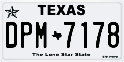 TX license plate DPM7178
