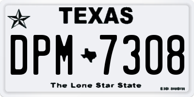TX license plate DPM7308