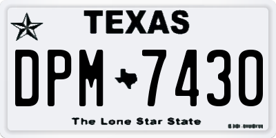 TX license plate DPM7430