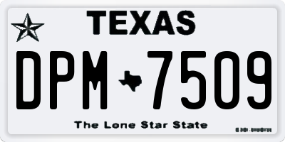 TX license plate DPM7509