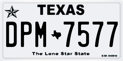 TX license plate DPM7577