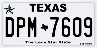 TX license plate DPM7609