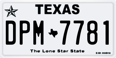 TX license plate DPM7781